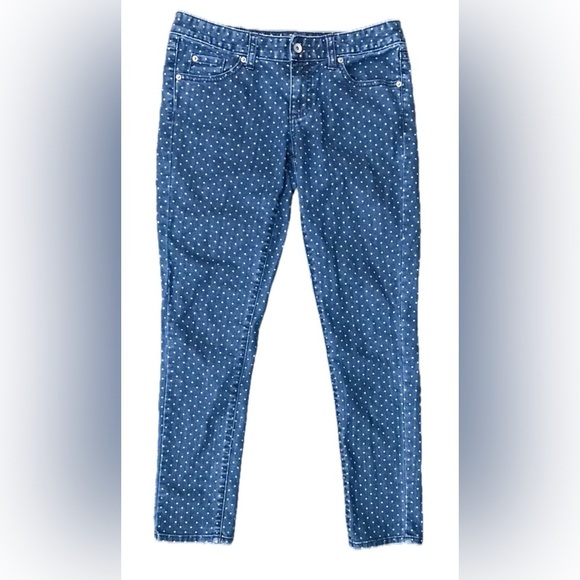 Merona Denim - Merona Polka Dot Skinny Jeans Size 4 6 Retro Twee Whimsical Preppy Playful